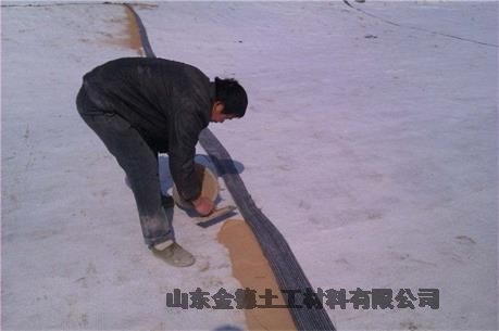 土工膜0.5mm厚白銀長(cháng)度30米針刺防水毯天然鈉基膨潤土毯